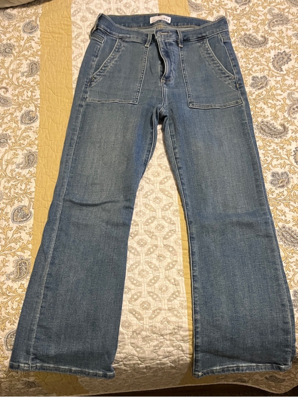 LOFT Denim Wide-Leg Jeans in Medium Blue